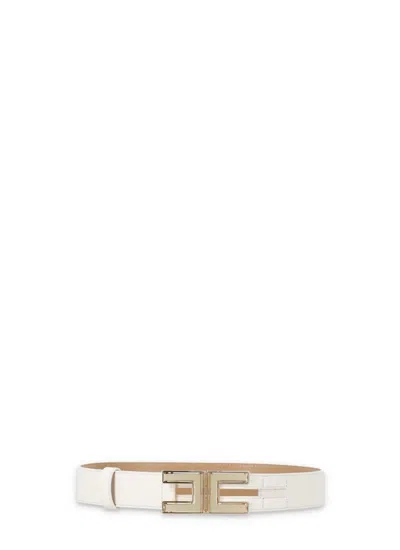 Elisabetta Franchi Leather Belt In Yellow