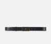 Elisabetta Franchi Black Leather Belt With Logo Plaque In Black
