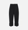 Elisabetta Franchi Tailored Wide Leg Cropped Trousers In Black