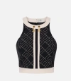 Elisabetta Franchi Bi Color Top In Black