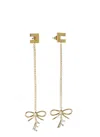 Elisabetta Franchi Earrings With Logo And Bow In Gold