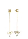 Elisabetta Franchi Earrings With Logo And Bow In Gold