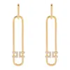 Elisabetta Franchi Strass And Logo Earrings In Gold