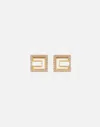 Elisabetta Franchi Leather Earrings In Gold