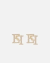 Elisabetta Franchi Logo Earrings In Gold