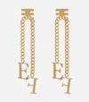 Elisabetta Franchi Earrings With Pendant Chain In Gold