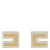 Elisabetta Franchi Logo Square Earrings In Gold