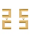 Elisabetta Franchi Deconstructed Logo Earrings In Gold