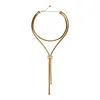 Elisabetta Franchi Chain Pendant Necklace Adjustable Length In Gold