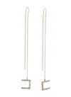 Elisabetta Franchi Pendant Earrings With Strass Logo In Golden