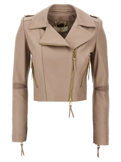 Elisabetta Franchi Biker Casual Jackets And Parka Pink