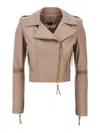 Elisabetta Franchi Biker Casual Jackets And Parka Pink In Color Carne Y Neutral
