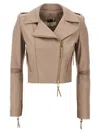 Elisabetta Franchi Biker Casual Jackets And Parka Pink In Pink
