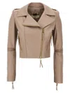 Elisabetta Franchi Biker Casual Jackets And Parka Pink In Pink