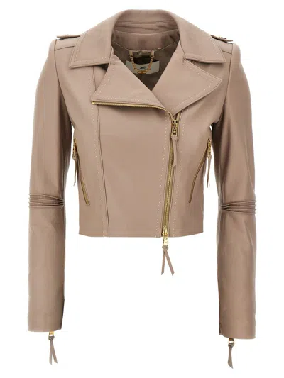 Elisabetta Franchi Pink Biker Nail In Brown