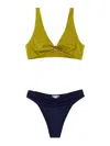 Elisabetta Franchi Two-tone Lycra Bikini With Glossy Top In Multi