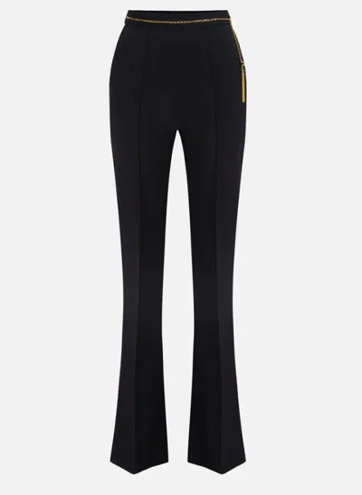 Elisabetta Franchi Pants With Jewel Chain In Black