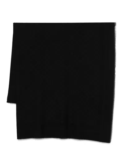 Elisabetta Franchi 프린지 에지 스카프 In Black