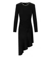 Elisabetta Franchi Chain-embellished Asymmetric Crepe Dress In Black