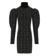 Elisabetta Franchi Jacquard Logo-motif High Neck Minidress In Black