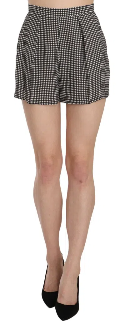 Pre-owned Elisabetta Franchi Black And White Checkere Stretch Women's Skirt () In Multi