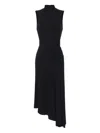 Elisabetta Franchi Asymmetric Black Midi Dress