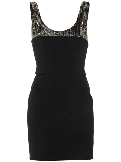 Elisabetta Franchi Bead-embellished Mini Dress In Black