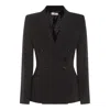 Elisabetta Franchi Double-breasted Jacket With Satin Details In Black