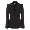 Elisabetta Franchi Double-breasted Jacket With Satin Details In Black