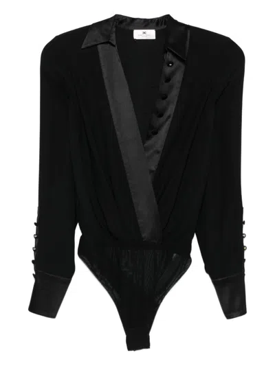 Elisabetta Franchi Black Bodysuit Blouse
