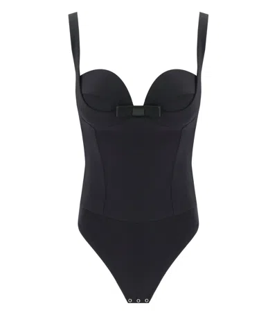 Elisabetta Franchi Black Bodysuit With Bow