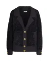 Elisabetta Franchi Textured Cardigan In Black