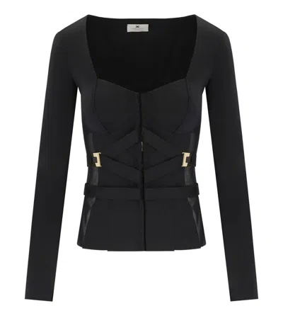 Elisabetta Franchi Black Bustier Jacket