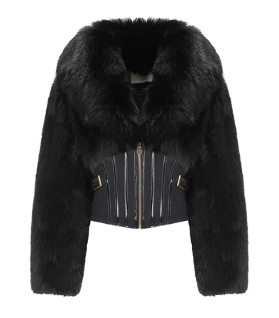 ELISABETTA FRANCHI BLACK BUSTIER JACKET