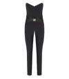Elisabetta Franchi Strapless Jumpsuit With Macro-bow In Black