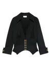 Elisabetta Franchi Fitted Black Shirt With Deep V-neckline In Black
