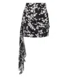 Elisabetta Franchi Black Butter Draped Skirt In Black