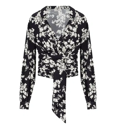ELISABETTA FRANCHI ELISABETTA FRANCHI BLACK BUTTER FLORAL SHIRT