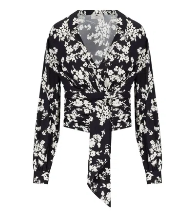 ELISABETTA FRANCHI ELISABETTA FRANCHI BLACK BUTTER FLORAL SHIRT