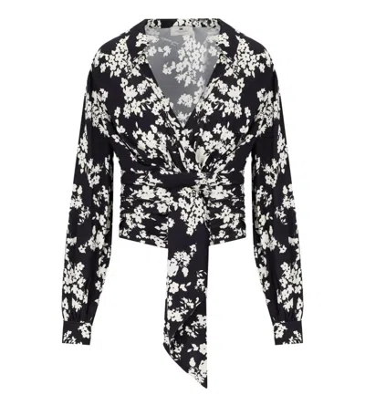 ELISABETTA FRANCHI ELISABETTA FRANCHI BLACK BUTTER FLORAL SHIRT