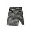 Elisabetta Franchi Asymmetric Houndstooth Skirts Gold Hardware In Black
