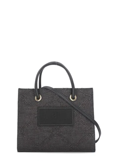 Elisabetta Franchi Black Canvas Bag