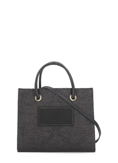 Elisabetta Franchi Black Canvas Bag