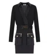 Elisabetta Franchi Mini Abito Con Camicia E Gonna Con Tasche In Black