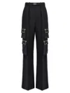 Elisabetta Franchi Black Cargo Trousers With Belt In Black