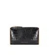 Elisabetta Franchi Black Clutch With Croco-print In Blue