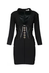 Elisabetta Franchi Black Corset Mini Dress In Black