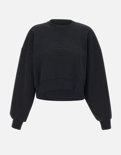 ELISABETTA FRANCHI ELISABETTA FRANCHI BLACK COTTON BLEND SWEATSHIRT