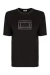 Elisabetta Franchi Crewneck Short Sleeves Straight Hem T-shirt In Black