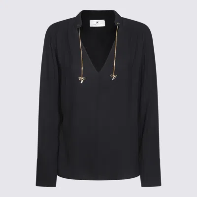 ELISABETTA FRANCHI BLACK COTTON TOP